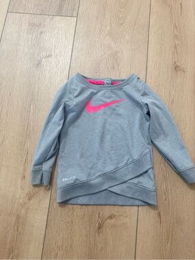 Nike Gray Sweatshirt with Pink Swoosh